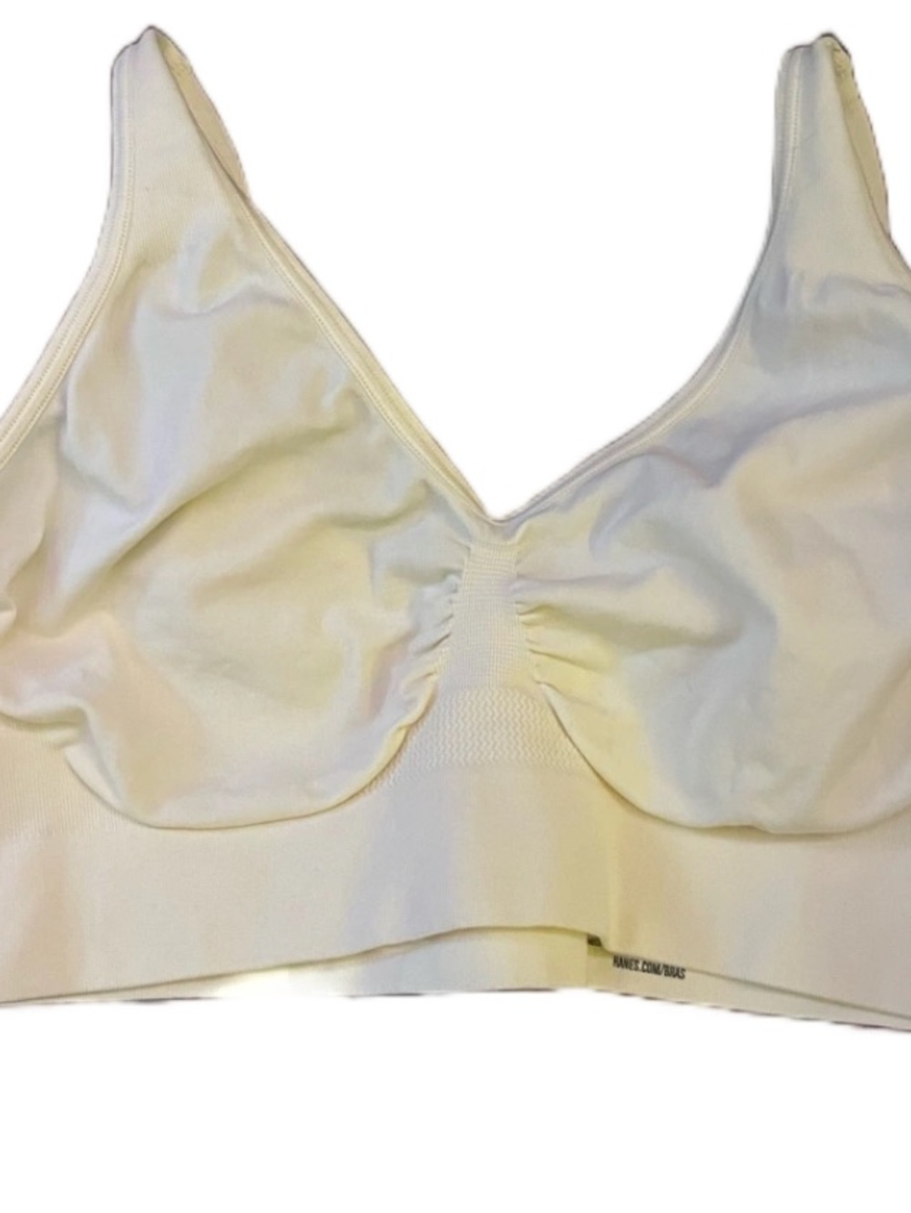 Hanes Cream Wireless Seamless Bralette